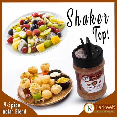 Tarkeeb Chat Masala 4.23 oz (120g) Shaker Top PET Jar | Tangy Indian Seasoning | All Natural | Vegan | No Colors | Gluten Free | NON-GMO | Indian ...