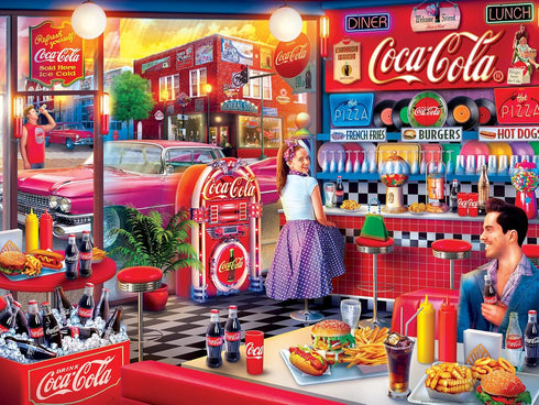 MasterPieces 300 Piece EZ Grip Jigsaw Puzzle - Coca-Cola Soda Fountain - Family-Friendly Fun - 18”x24...