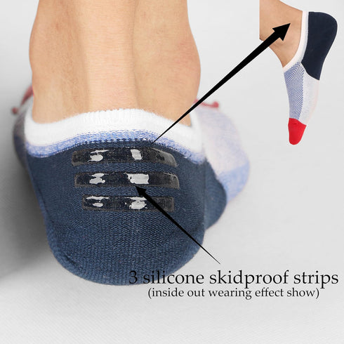 Mottee&Zconia Mens No Show Low Cut Cotton Socks Mesh Top Anti-slip Casual Sock 6 Pairs size 5-8...