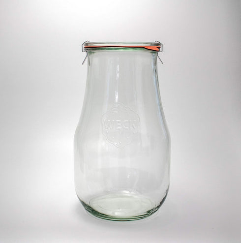 Weck Tulip Jars 2.5 Liter - Glass Jars for Sourdough Starter, Canning, and Storage with Wide Mouth and Glass Lid (1 Jar)...