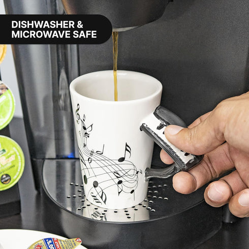 Fairly Odd Novelties Ceramic Black & White Piano Coffee Musician Mug, One Size, White, FON-10216...