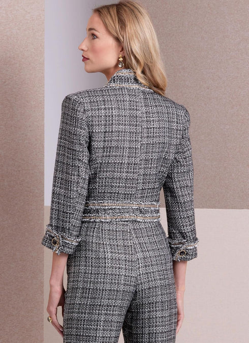 Vogue Misses Cropped Jacket and Fitted Pants Sewing Pattern Packet, Sizes 6-8-10-12-14, Multicolor...