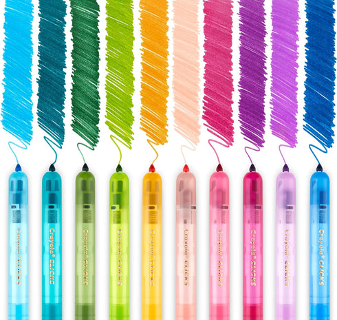 Crayola Clicks Retractable Markers (10ct), Washable Markers for Kids, Click Markers, School Supplies for Kids, Gifts, Ages 5+...