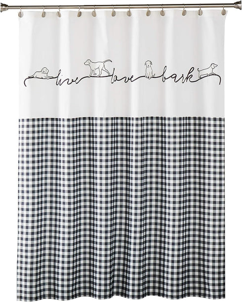 SKL Home by Saturday Knight Ltd. Farmhouse Dogs Shower Curtain, White 72" X 72"...