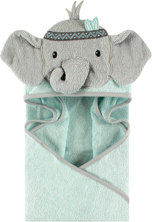 Little Treasure Unisex Baby Cotton Animal Face Hooded Towel, Tribal Elephant, One Size...