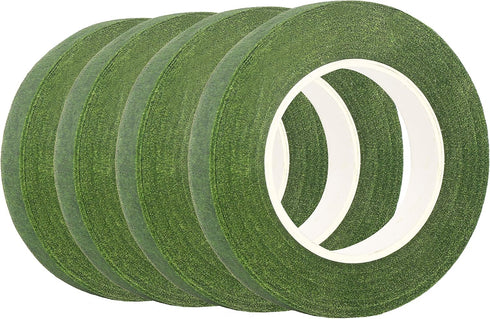 DECORA 4 Rolls 1/2" by 120 Yard Dark Green Floral Tape for Stem Wrap DIY Floral Craft and Arrangement Supply...