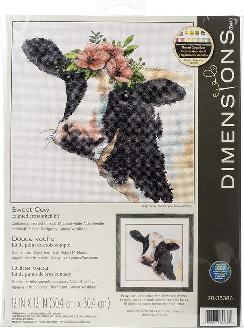 Dimensions SIMPLICITY CREATIVE CORP Cross Stitch, Sweet Cow (14 Count), By the yard...