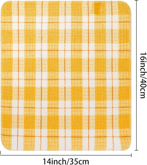 uxcell Kitchen Dish Cloths for Washing Cleaning 14" x 16" Absorbent Dish Rags Drying Dish Towels 6 Pack Orange...