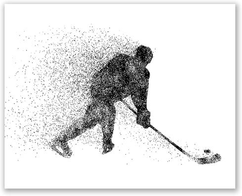 Hockey Wall Art Prints,Set of 4 (8x10) Unframed Hockey Posters,Hockey Room Decor For Men Kids Teenagers -Ice Hockey Poster Set For Bedroom Man Cav...
