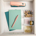 Martha Stewart Brody Desktop Storage Organizer, Stack and Slide Plastic Organizer Tray, Organizer for Office, Kitchen, or Vanity, 3" x 3.75", Clea...