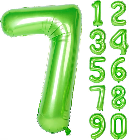 40 inch large green digital balloon number helium foil polyester film Jungle themed party birthday party anniversary decoration bright green digit...