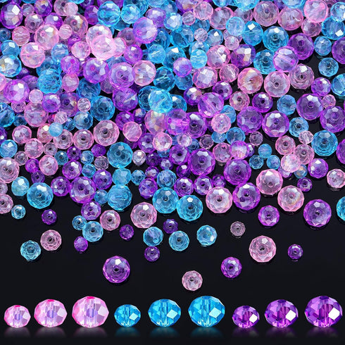 Kigeli 1350 Pcs Crystal Beads for Jewelry Making Mermaid Beads Craft Bulk Color Faceted Glass Gemstone Clear Beads Girls Jewelry Making Kit for Ne...