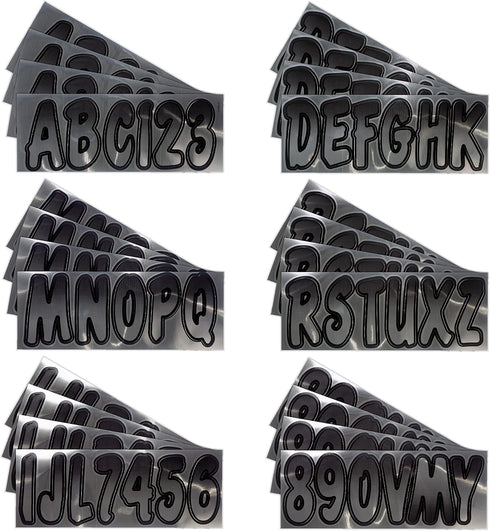 Hardline Products Series 200 Factory Matched 3-Inch Boat & PWC Registration Number Kit, Chrome/Black - CHBKG200...