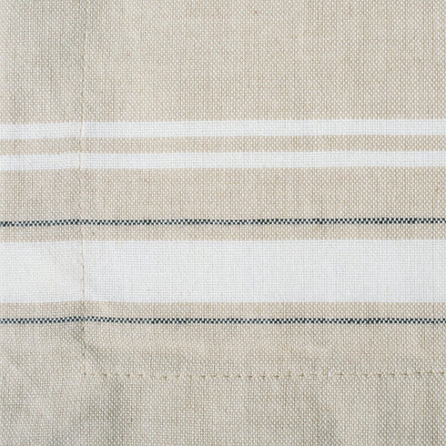 DII French Stripe Dining Table Collection Farmhouse Style Placemat Set, 13x19 Inches, Taupe/White, 6 Piece...