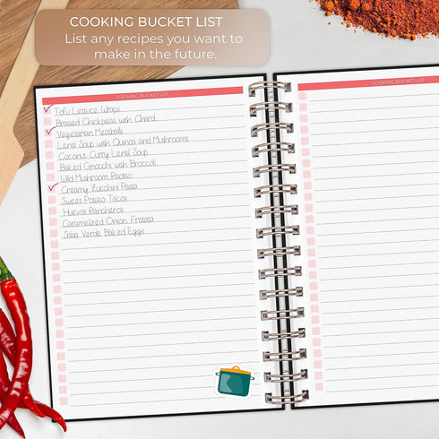 Clever Fox Recipe Book Spiral – Make Your Own Family Cookbook – Blank Recipe Notebook Organizer – Empty Cooking Journal to Write In Recipes – Medi...