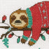Dimensions 72-09004 Holiday Sloth Christmas Counted Cross Stitch Kit for Beginners, 6" D, 14 Cnt. White Aida, 5pcs...