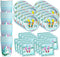 Skiing Birthday Party Supplies Set Plates Napkins Cups Tableware Kit for 16...