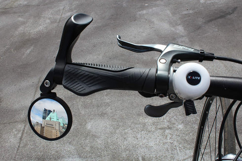 Hafny Bar End Bike / Bicycle Mirror, Stainless Steel Lens , Safe Adjustable Rearview Cycle / E-bike Mirror, HF-MR083 (Black 62mm)...