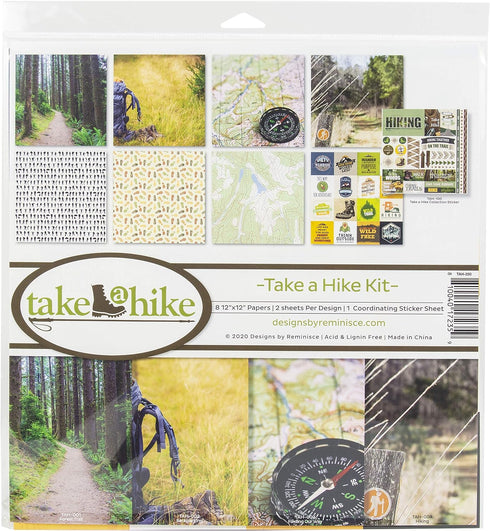 Reminisce Take a Hike Scrapbook Collection Kit Paper Crafts, Multi Color Palette, 12x12 inches...