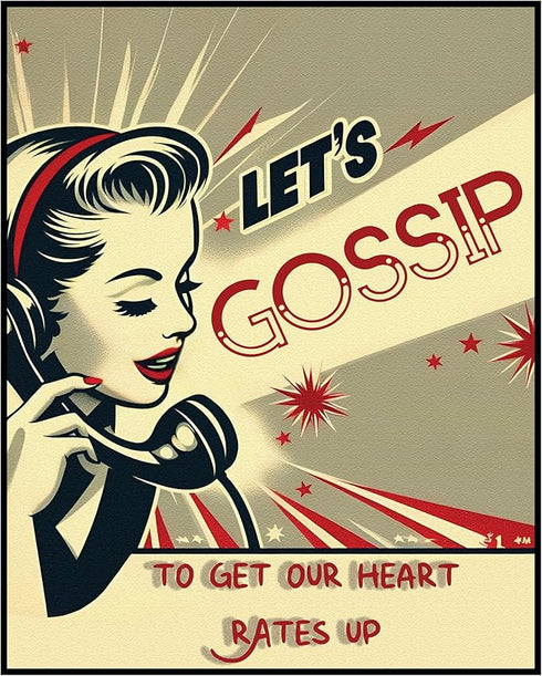 Posterizer 1 pcs-Let's Gossip-Trendy Retro Print-Retro Art-Quotes and Poems-Chic Home Decor- unframed wall art...