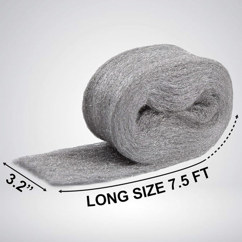 MAPORCH Steel Wool for Mice Control - 3 Pack, 3.2"x7.5 ft Wool, Gap Filler for Home & Garage, DIY Bundle with Gloves & Scissors...