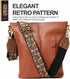 Purse Strap, 2"Cowhide Head Wide Shoulder Strap Adjustable Replacement,Retro Jacquard Embroidery Multi-pattern Crossbody Bag Straps for Handbag,Cr...