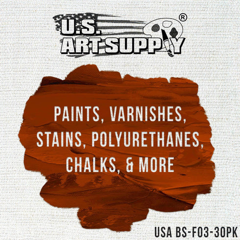 US Art Supply 3 inch Foam Sponge Wood Handle Paint Brush Set (Super Value Pack of 30 Brushes) - Lightweight, Durable and Great for Acrylics, Stain...