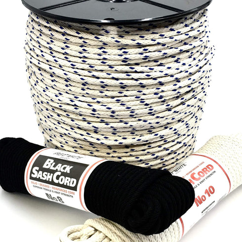 GREAT WHITE BLUTRACE® SASH Cord #10 Made in USA, 5/16" x 100ft. Hank, Cotton Tie Down Camping, Clothesline, Rigging, Crafts, Theatre, Window Repla...