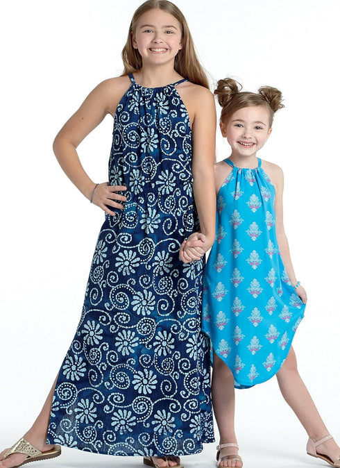 McCall Patterns Children's/Girl's Gathered Neckline Sleeveless Dresses...