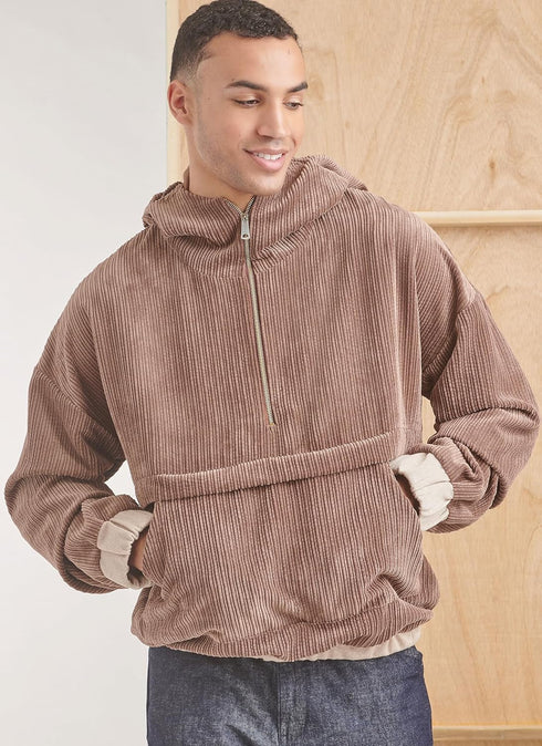 Simplicity Easy Men's Half Zip Hoodie Sewing Pattern Kit, Design Code S9829, Sizes S-M-L-XL-XXL, Multicolor...