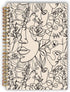 Boho Abstract Minimalist Woman Face Line Flower Floral Spiral Notebook,Laminated Hard Cover,College Ruled 5.5×8.3 Inches,Journal Notebooks for Jou...