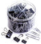 Officemate 340 Assorted Paper Clips and Binder Clips, Re-usable Storage Tub, Silver/Black (31040)...