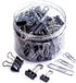 Officemate 340 Assorted Paper Clips and Binder Clips, Re-usable Storage Tub, Silver/Black (31040)...