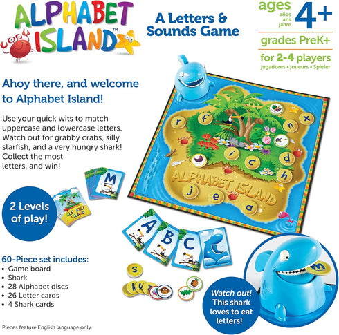 Learning Resources Alphabet Island, Letter & Sounds Game, Language Development Toy, Alphabet Learning Toys, ABC Board Games for Kids, Ages 4+...