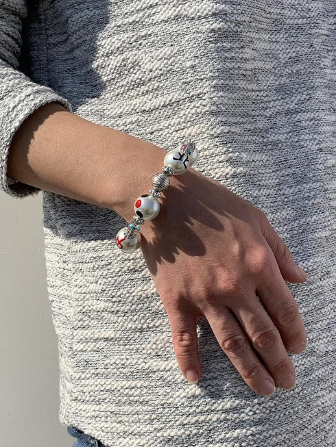 Mahjong Jewelry For Women - Mahjong Bracelet Earring Set - Mahjong Bracelet Stretch Gift For Mom Grandma...
