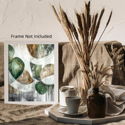 Posterizer 1 pcs-chic modern abstract shapes poster-green gold and black art 1-Abstract & Modern Art-Collectibles & Fine Art-Chic Home Decor- unfr...
