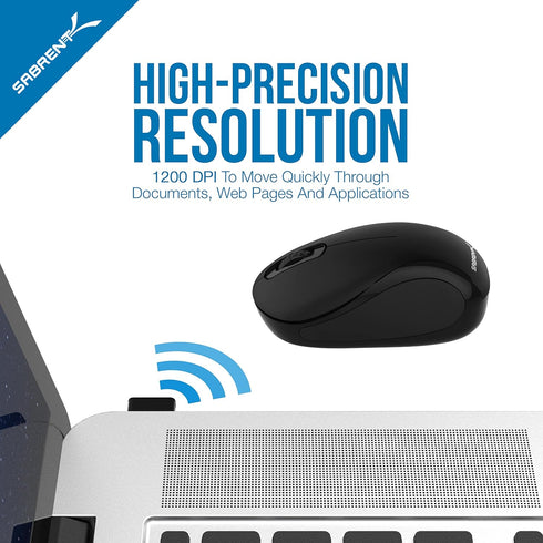 SABRENT Mini Travel 2.4GHz Wireless Mouse with Nano Receiver (MS-WSML)...