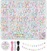 Dowsabel 1000 PCS Letter Beads, 6x6mm Square Number Alphabet Beads for Bracelets, 30 Styles Friendship Bracelet Kit, 4 Rolls String Jewelry Making...