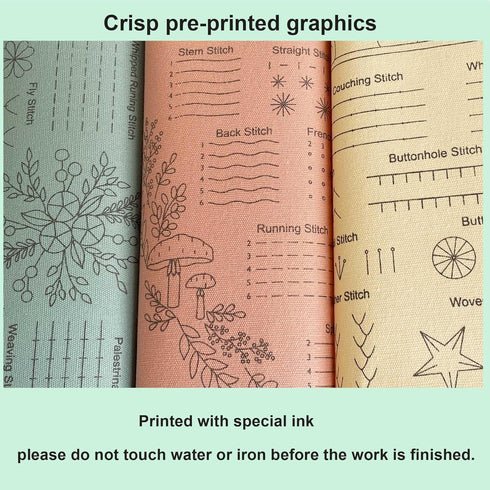 Myfilicity Embroidery Beginners Stitch Practice kit, 3 Embroidery Starter Kits, Learn 30 Different Stitching Techniques for Craft Enthusiasts to H...