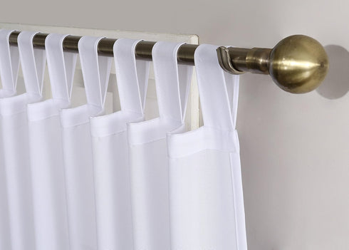 No. 918 Trevor Heathered Texture Semi-Sheer Tab Top Curtain Single Panel, 40" x 84", White...