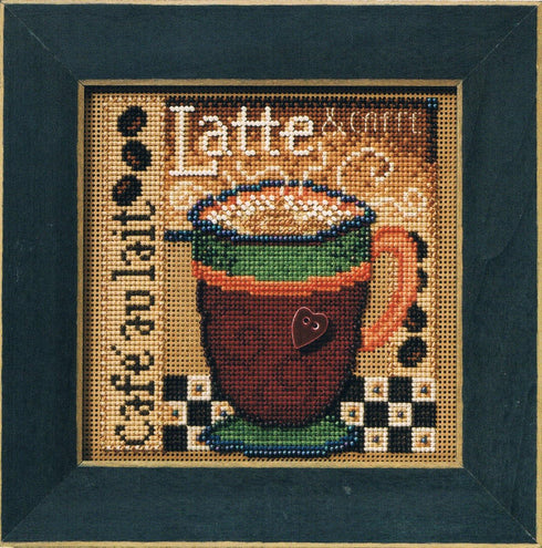 Latte Beaded Counted Cross Stitch Kit Mill Hill 2008 Buttons Beads Autumn MH148205...