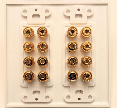 Speaker Wall Plate 16 Post for 8 Speakers and Color Coded for Home Theater System Dolby Audio Sound Our Speaker Wall Plates Provide an Easy Profes...