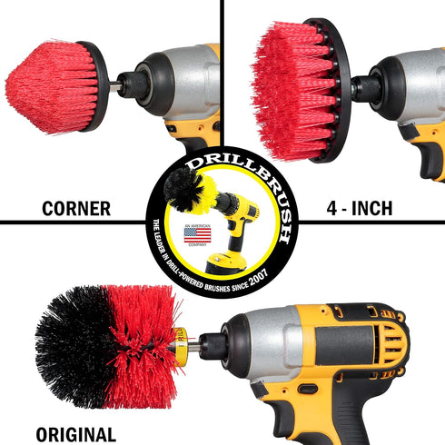 Drill Brush Power Scrubber by Useful Products - Wood Cleaner - Concrete Cleaner - Deck Brush - Rust Stain Remover - Brick Cleaner - Floor Scrub Br...