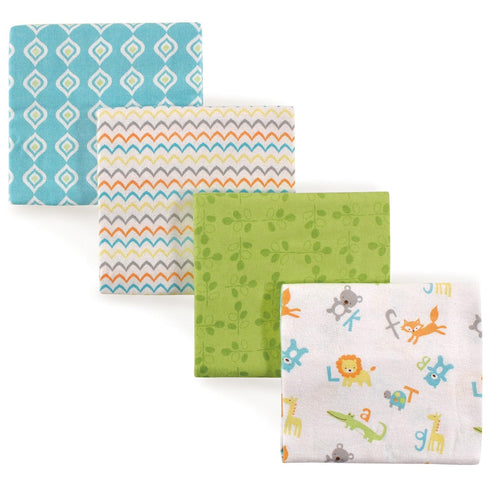 Luvable Friends Unisex Baby Cotton Flannel Receiving Blankets, Abc 4-Pack, One Size...