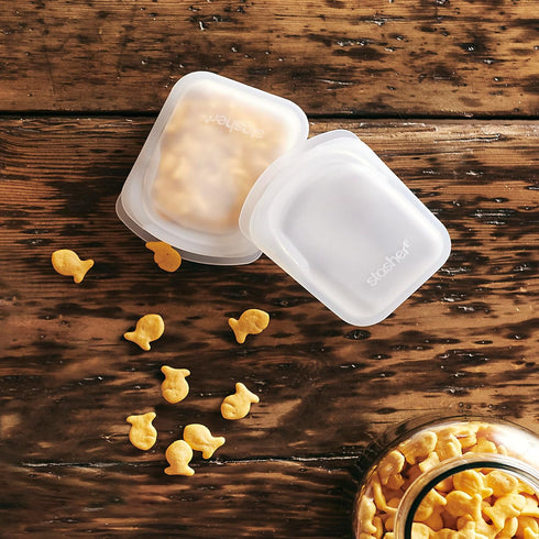 Stasher Premium Silicone Reusable Food Storage Pocket Bag, Clear | Microwave, Sous Vide, Dishwasher, Oven and Freezer Safe | BPA Free, Leak-free, ...
