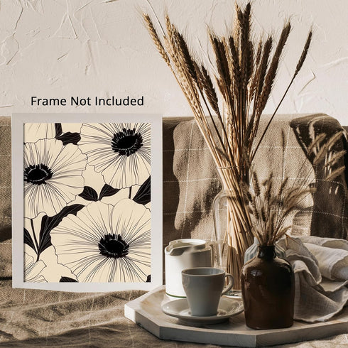 Posterizer 1 pcs-minimalist floral design-black and white chic art work 2-Floral & Botanical Art-Collectibles & Fine Art- Gift for Men Women Entre...