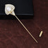 Women Crystal Rhinestone Calla Lily Floral Boutonniere Lapel Stick Pin Brooch Cardigan Scarf Tie Pin Pearl Flower Breastpin Wedding Party Jewelry...