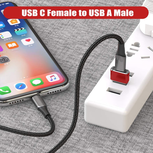 Basesailor USB to USB C Adapter 3 Pack,Type C Female to USB A Male Charger Cable Converter for Apple Watch Ultra iWatch Series 8 7 SE,AirPods Pro ...