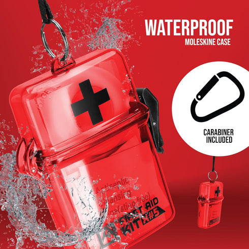 Avalanche Mini First Aid Kit - Essential 30 Piece Compact Kit in Waterproof Case with Carabiner - Camping Essential for Safety and Preparedness - ...