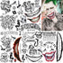5 Sheets 3D Joker Tattoos Hand Face Halloween Makeup Kit, Smile Face Ghost Clown Damaged Joker Temporary Tattoo For Men Women Adults, Scary Prison...